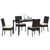 vidaXL Garten Essgruppe 5 pcs Schwarz Pulverbeschichteter Stahl