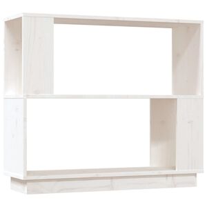 vidaXL B&uuml;cherregal/Raumteiler Wei&szlig; 80x25x70 cm Massivholz Kiefer