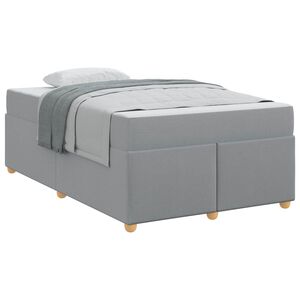 vidaXL Bettrahmen mit Matratze Hellgrau 120 x 190 cm Stoff