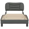 vidaXL Bettgestell ohne Matratze "Hvar" Dunkelgrau 80x200 cm Stoff