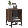 vidaXL Nachttische mit Glast&uuml;ren 2 Stk. Braun Eichen-Optik 35x37x50 cm