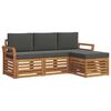 vidaXL Outdoor-Sofagarnitur 4 Stk. Natur und Anthrazit