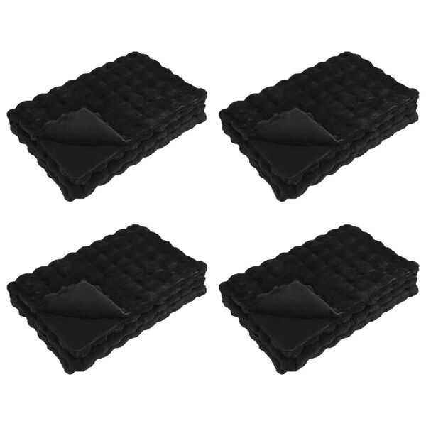 vidaXL Kunstfell Kaninchenfell Decke 4 pcs Schwarz 220 x 240 cm