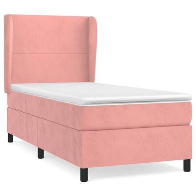 vidaXL Boxspringbett mit Matratze Rosa 80x200 cm Samt