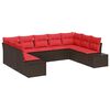 vidaXL Gartensofa-set mit Kissen 9 pcs Braun Poly-Rattan