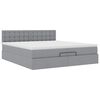 vidaXL Ottoman-Bett mit Matratze Hellgrau 200x200 cm Stoff