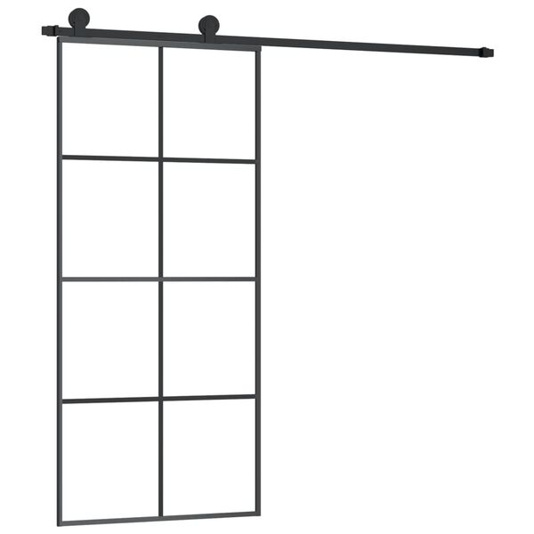vidaXL Schiebet&uuml;r mit Beschlag 90x205 cm ESG-Glas & Aluminium