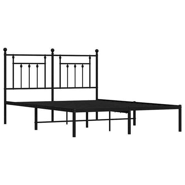 vidaXL Bettgestell mit Kopfteil Metall Schwarz 150x200 cm