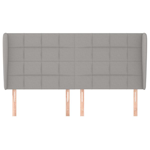 vidaXL Kopfteil mit Ohren Hellgrau 163x23x118/128 cm Stoff