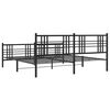 vidaXL Bettgestell mit Kopf- und Fu&szlig;teil Metall Schwarz 183x213 cm