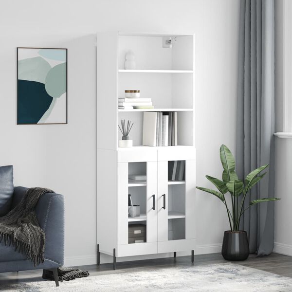 vidaXL Highboard Wei&szlig; 69,5x34x180 cm Holzwerkstoff