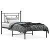 vidaXL Bettgestell mit Kopfteil Metall Schwarz 90x200 cm