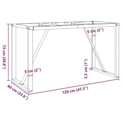 vidaXL Esstisch-Gestell in O-Form 120x60x73 cm Gusseisen