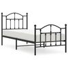 vidaXL Bettgestell mit Kopf- und Fu&szlig;teil Metall Schwarz 80x200 cm