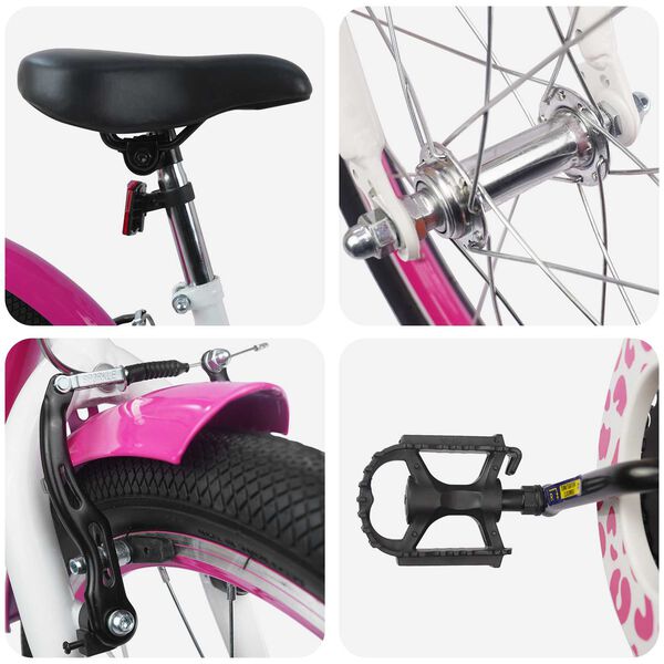 vidaXL Kinderfahrrad 18 Zoll f&uuml;r 5-7 Jahre alt Dunkelrosa