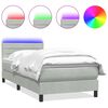 vidaXL Boxspringbett mit Matratze & LED Hellgrau 80x210 cm Samt