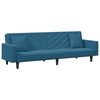 vidaXL 2-tlg. Sofagarnitur mit Kissen Blau Samt