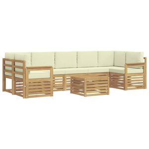 vidaXL Outdoor-Sofagarnitur 8 stk. Wei&szlig; und Creme Polyester