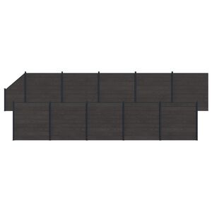 vidaXL zaunset 11 stk. 1830 x 186 cm WPC und Aluminium Schwarz