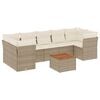 vidaXL 8-tlg. Garten-Sofagarnitur mit Kissen Beige Poly Rattan