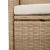 vidaXL 11-tlg. Garten-Essgruppe mit Kissen Beige Poly Rattan