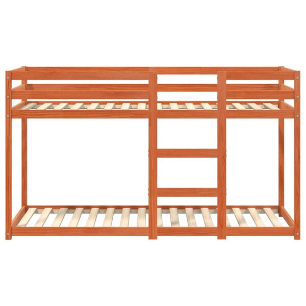 vidaXL Etagenbett Wachsbraun 90x190 cm Massivholz Kiefer
