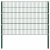 vidaXL Zaunelement mit Pfosten Eisen 1385 x 120 cm Gr&uuml;n