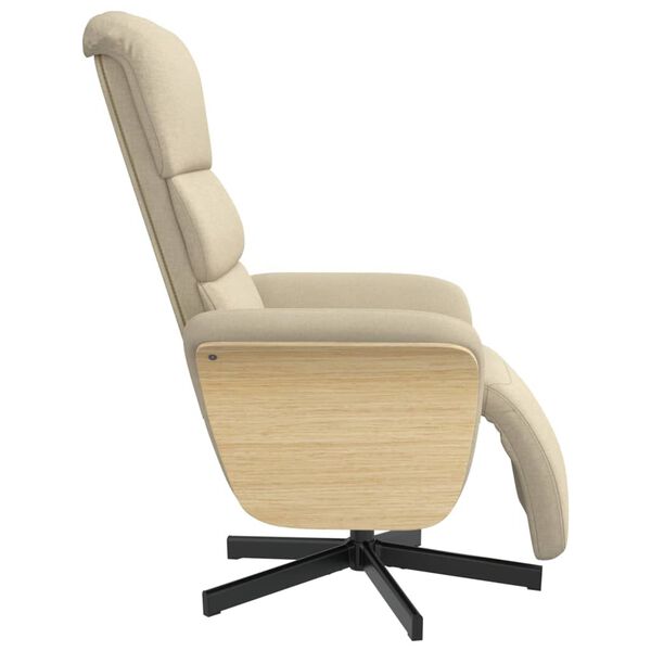 vidaXL Relaxsessel mit Fu&szlig;teil Creme Stoff
