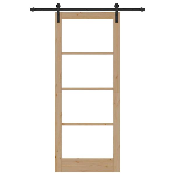 vidaXL Schiebet&uuml;r ORKDAL Natur 86 x 211 cm Massivholz Kiefer und Glas
