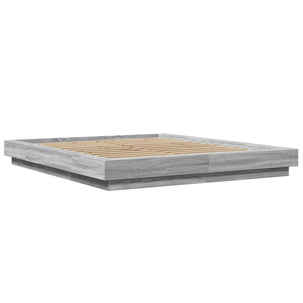 vidaXL Bettgestell Grau Sonoma 150x200 cm Holzwerkstoff