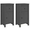 vidaXL Sideboards 2 Stk. Grau 40x35x80 cm Massivholz Kiefer