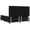 vidaXL LED Boxspringbett mit Matratze Schwarz 180 x 200 cm Stoff