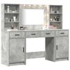 vidaXL Schminktischset mit LED mit T&uuml;r 3 pcs Beton Grau Holzwerkstoff