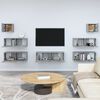 vidaXL 7-tlg. TV-Schrank-Set Grau Sonoma Holzwerkstoff
