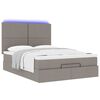 vidaXL Ottoman-Bett mit Matratze & LEDs Taupe 140x200 cm Stoff