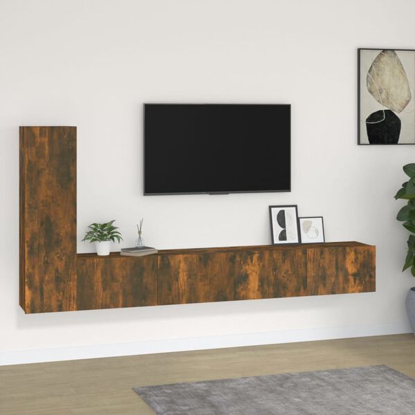 vidaXL 3-tlg. TV-Schrank-Set R&auml;uchereiche Holzwerkstoff