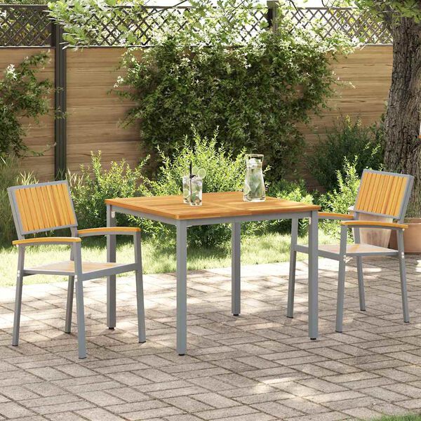 vidaXL Gartenstuhl 2 pcs Braun 56 x 57 x 87cm Massivholz Akazie