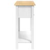 vidaXL Beistelltisch Wei&szlig; 114 x 34,5 x 73 cm Massives Kiefernholz