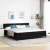 vidaXL Boxspringbett mit Matratze mit LED Schwarz 200 x 200 cm Stoff