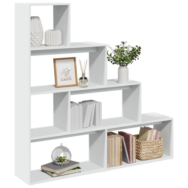 vidaXL Raumteiler-B&uuml;cherregal 4 Stufen Wei&szlig; 143,5x29x143,5 cm