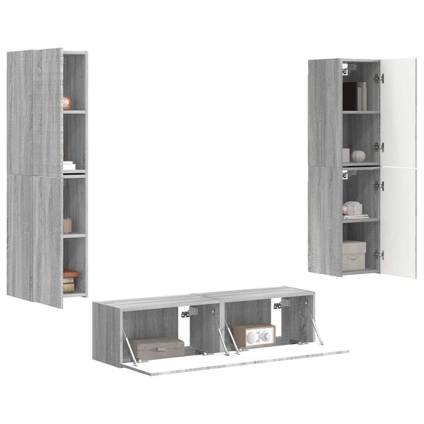 vidaXL TV-Schrankset 6 pcs Graues Sonoma Holzwerkstoff