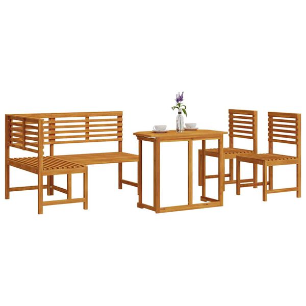 vidaXL Gartenbänke Set 4 pcs Braun Akazie Massivholz
