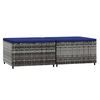vidaXL Gartenhocker mit Kissen 2 Stk. Grau Poly Rattan