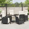 vidaXL Garten Essgruppe mit Kissen 5 pcs Schwarz Poly-Rattan