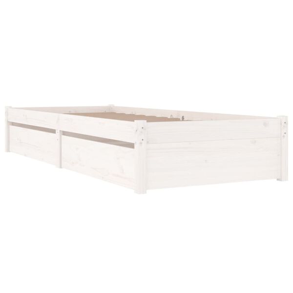 vidaXL Bett mit Schubladen Wei&szlig; 90x200 cm