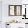 vidaXL K&uuml;chen-H&auml;ngeschrank mit Glast&uuml;r Lucca Braun Eichen-Optik