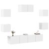 vidaXL 7-tlg. TV-Schrank-Set Wei&szlig; Holzwerkstoff