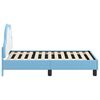 vidaXL Kinderbettgestell mit Kopfteil mit Kopfteil Blau 70 x 140 cm PU
