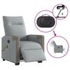 vidaXL Elektrischer Massagesessel mit Aufstehhilfe Hellgrau Stoff