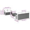 vidaXL 6-tlg. Garten-Sofagarnitur mit Kissen Beige Poly Rattan